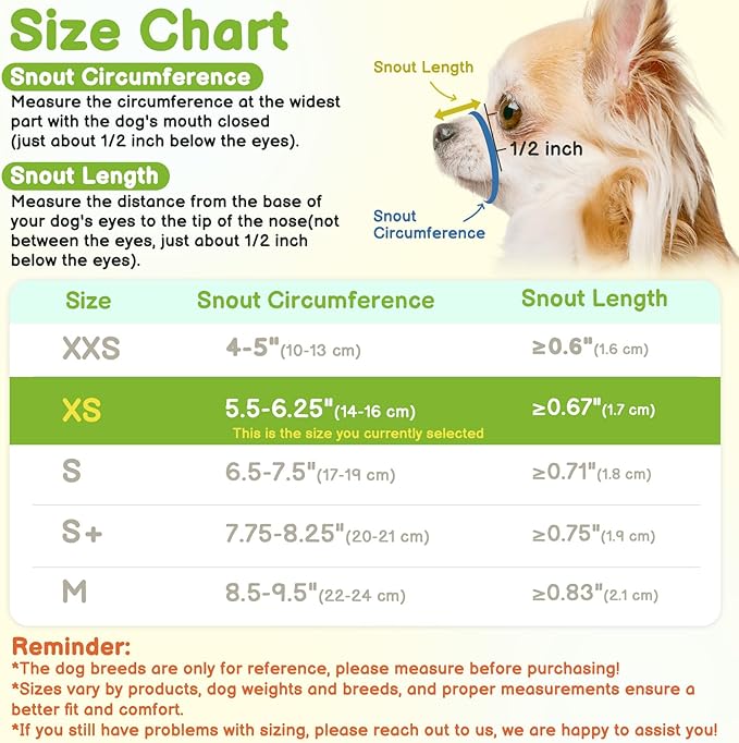 Mayerzon Short Snout Dog Muzzle for Small Medium Dogs, Soft & Sturdy Fabric, Anti Excessive Biting Chewing, Suits Chihuahua Shih Tzu Maltese for Grooming Vet Visits Walk, Allows Drinking(Blue, XS)