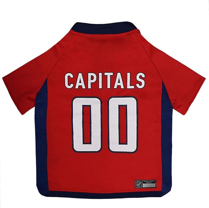 Pets First NHL Washington Capitals Jersey for Dogs & Cats, Medium. - Let Your Pet be a Real NHL Fan!