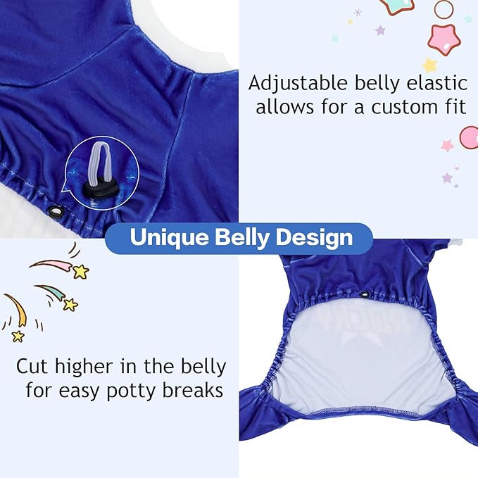 CuteBone Soft & Stretchy Dog Pajamas Rocky - Cozy Pet Jammies Breathable Jumpsuit for Small Dogs - All-Season Comfy Outfit Easy-On Pullover Design - Keeps Pets Warm & Comfortable P336S