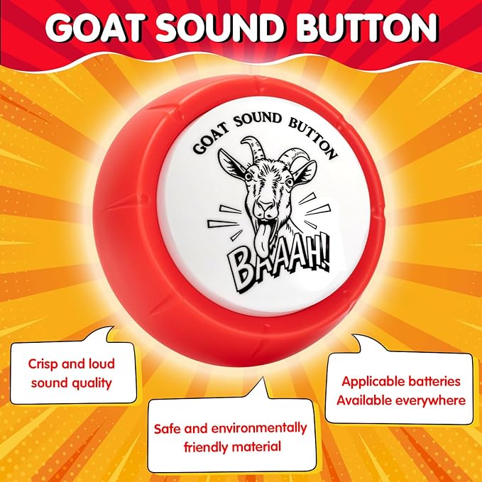 Shrieking Goat Sound Button for Fun Desk Toy Prank Button with Goat Sound Perfect for Office Home Gag Gift Men Women