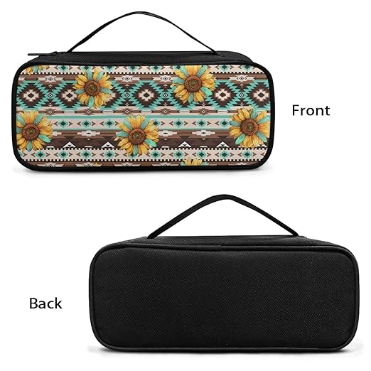 Gomyblomy Aztec Sunflower Stethoscope Bag Protective Stethoscope Carrying Case with Extra Room for Bandage Scissors Penlight, Portable Stethoscope Case for Nurses and Doctors