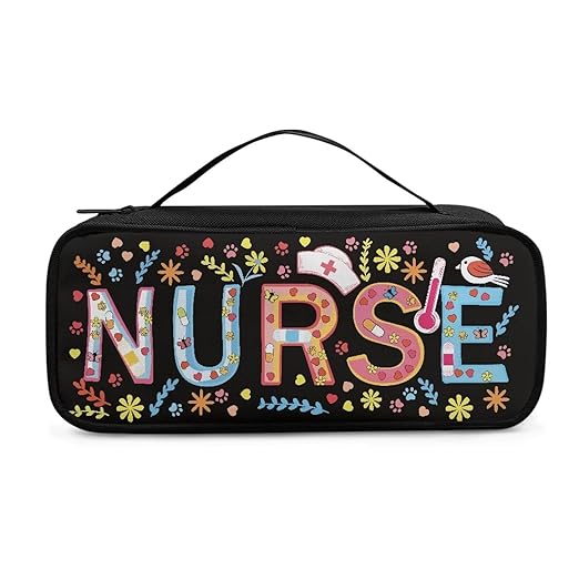 Gomyblomy Cute Stethoscope Case with Extra Room for Nurses and Doctors, Floral Dog Paw Print Stethoscope Holder Storage Large Capacity Stethoscope Carrying Case with Handle