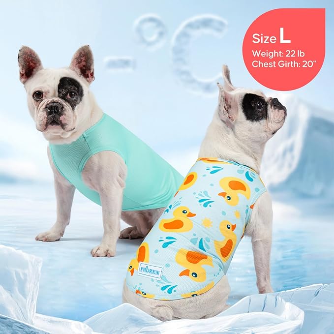 KYEESE 2Pack Dog Cooling Shirt, Breathable Dog Shirt for Large Dogs, Sun Protection Dogs Cooling Vest Tank Top, Lightweight Soft Sleeveless Summer Pet Clothes, Duck+Blue, 3XL