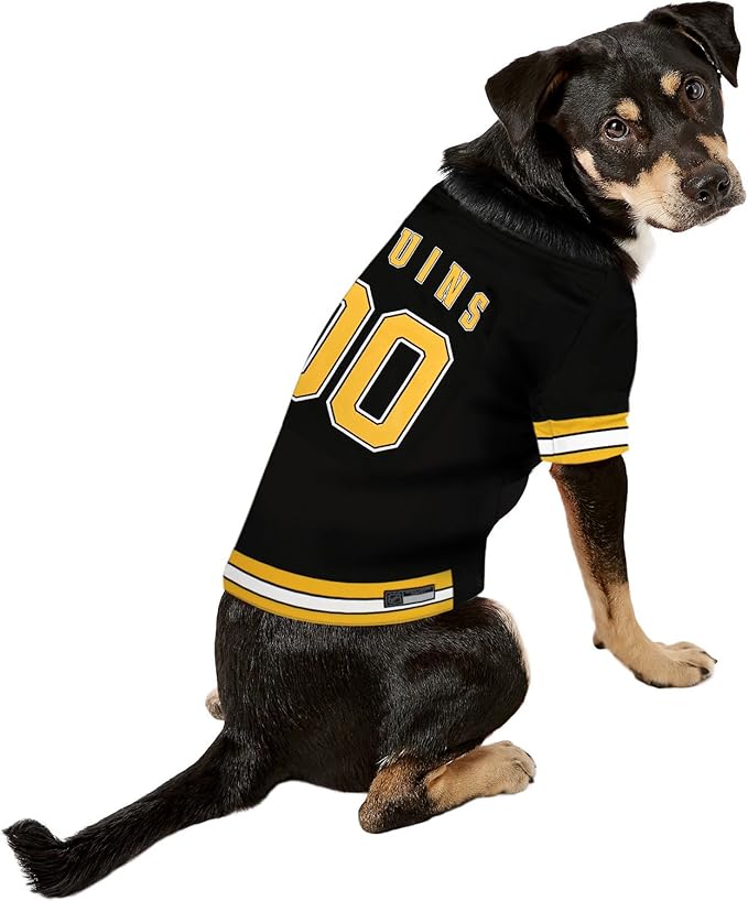 Pets First NHL Boston Bruins A Premium Big Jersey for Dogs & Cats, Black, XX-Large (BRU-4006-XXL)