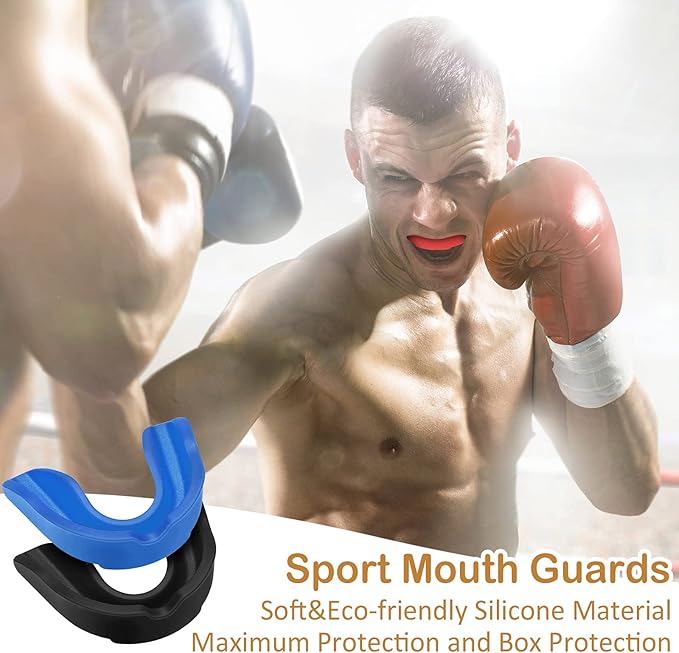 BBTO 6 Pcs Youth Kids Mouth Guard for Sports, Boys Girls Mouth Guard with Case, Mouthguard for Wrestling Boxing Basketball Hockey Football