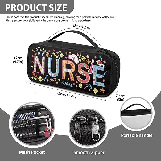 Gomyblomy Cute Stethoscope Case with Extra Room for Nurses and Doctors, Floral Dog Paw Print Stethoscope Holder Storage Large Capacity Stethoscope Carrying Case with Handle