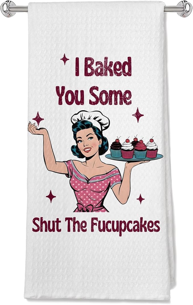 Funny Baking Gifts Kitchen Towels, Gifts for Bread Bakers Baking Lovers Dish Tea Towels for Kitchen, Bread Maker Gift Decorative Hand Towel for Bakery, 16x24 Inches