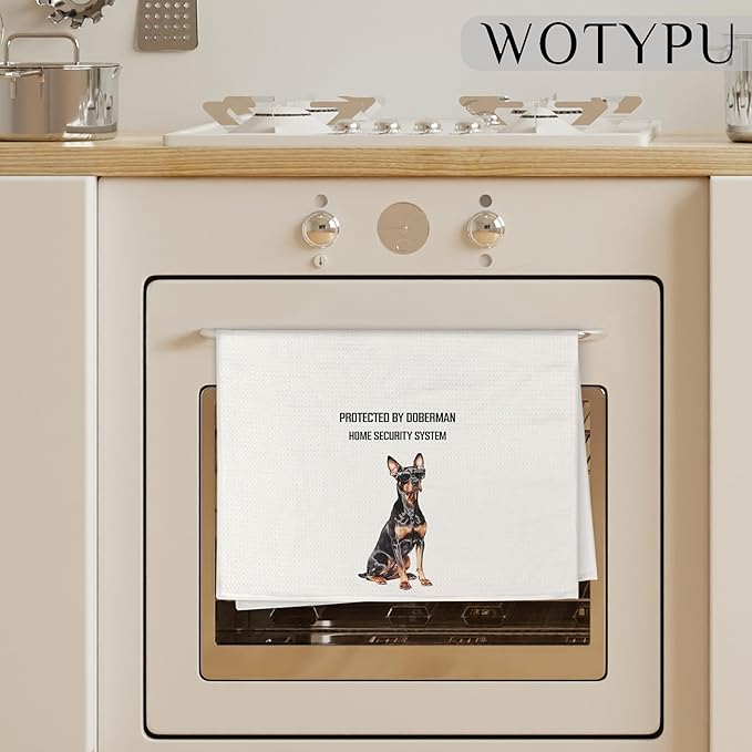 Funny Doberman Gifts Kitchen Towels, Doberman Gifts for Women Dish Tea Towel for Kitchen Decor, Dobermans Gifts Hand Towels for Bathroom Decor, 16X24 Inch