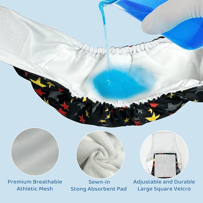 Reusable Dog Diapers Male High Absorbing Belly Band for Male Dogs Washable Dog Belly Band with Cute Patterns 5packs (XL, 18” - 21” Waist)