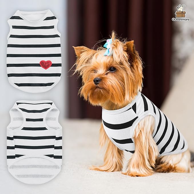 Queenmore Large Dog Shirt,Soft Breathable Dog Shirt for Dogs Cats Boy Girl,Pet Clothes for All Season,Breathable Lightweight Pet Tshirt for Frenchie, Dachshund, Yorkie