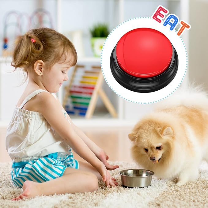 Sanwuta 12 Packs Dog Buttons for Communication, Voice Recording Button Talking Buttons for Dog Recordable Pet Training Buzzer, Dog Sound Buzzer, Pet Buttons Training Toy Game Buzzer Funny Gifts