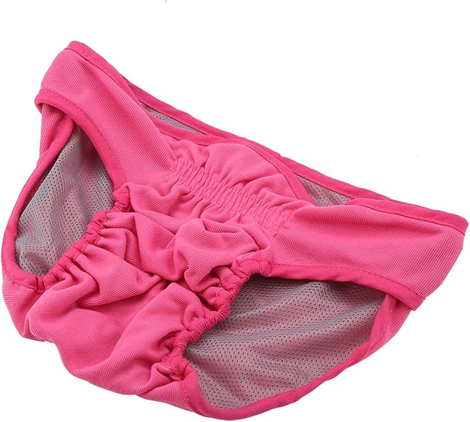 Dog Physiological Pants – Premium Polyester Underwear for Female Dogs | Adjustable & Comfortable Sanitary Diaper | Pink M, Suitable for (L)