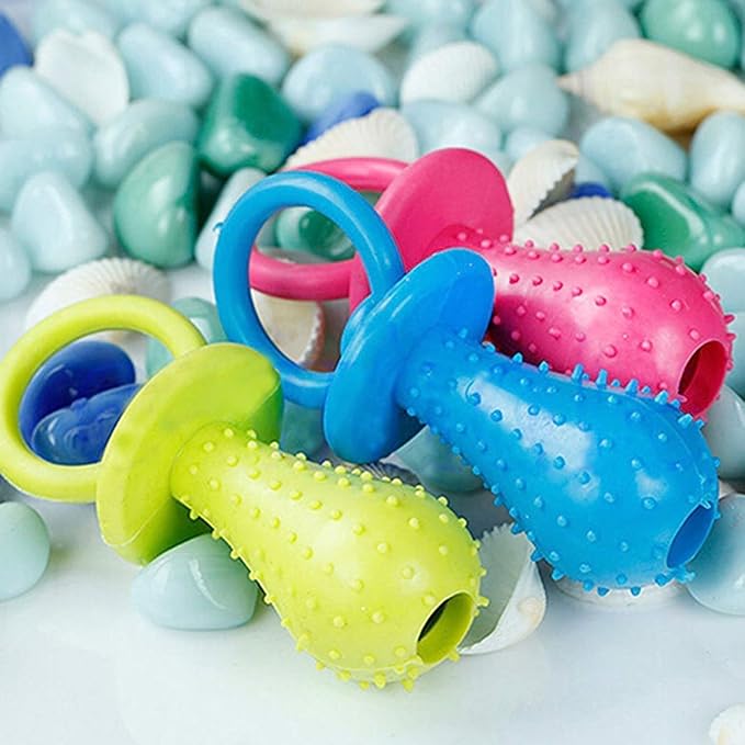 4Pcs Dog Pacifier,Chew Toys,Mini Bite Resistant Bell Shape Rubber Pacifier,Pet Dog Puppy Molar Chew Training Toy,Bell Chewing Playing Training Toys for Puppy Cat Pet Supplies