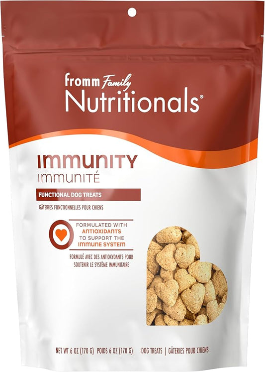 Fromm Family Nutritionals Immunity Functional Dog Treats - Premium Dog Treats for Immune Support - Contains Cranberry, Blueberry, Turmeric, Cinnamon, Vitamin C & Vitamin E - 6 oz Bag