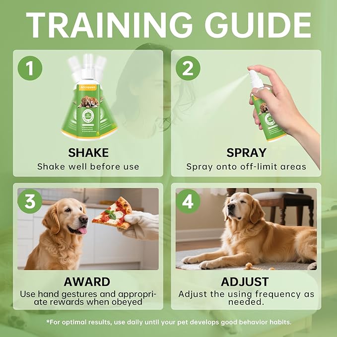 No Chew Spray for Dogs, Bitter Apple Spray for Dogs to Stop Chewing Licking Furniture, Shoes, Bandages & Plants, Safe Anti Chew Solution for Indoor & Outdoor Use, No Alcohol & Non-Toxic