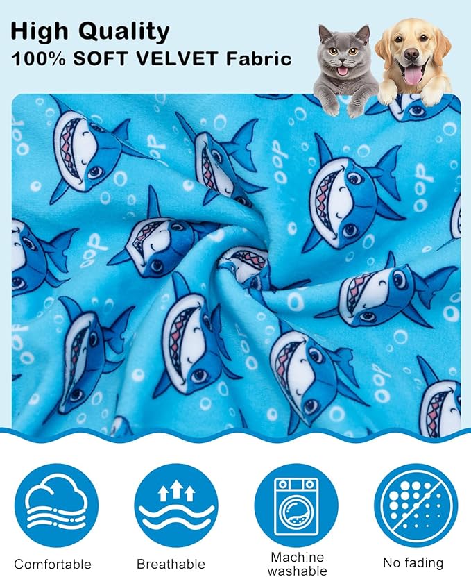 CuteBone Shark Costume Dog Pajamas, Stretchy Spandex Crystal Velvet Sleepwear Coat for Small Dogs, Soft & Warm Pet Outfit Clothes for Cold Weather, Cozy Pullover Design COSP07XXL