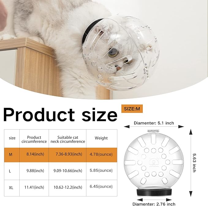 Cat Muzzle and Boots, Adjustable Headgear for Grooming, Breathable Hood Face Mask for Shaving Head Bubble Cover, Anti Bite Helmet Cat Holder for Bathing