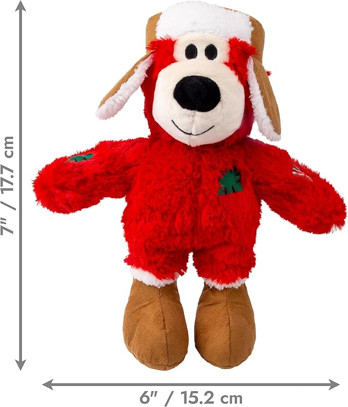 KONG Holiday Dog Toy Christmas Combo Pack – Wild Knots Bear, Whole Antler Chew, Cozie Reindeer (Small/Medium)