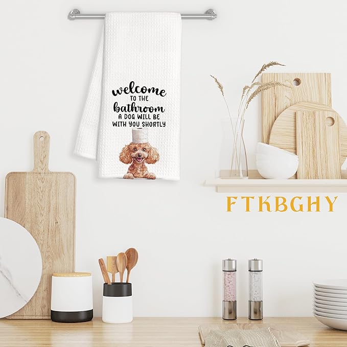 Funny Poodle Hand Towels for Bathroom Decor, Poodle Gifts for Women Men, Dog Lover Owner Gifts Decorative Hand Towels for Bathroom Restroom Room, 16x24 Inch