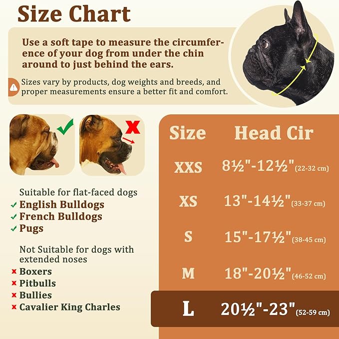 Mayerzon French Bulldog Muzzle, Mesh Short Snout Dog Muzzle for Flat-Faced Dogs Pug English Bulldog, Allows Full Panting & Drinking, Prevents Chewing Eating, Ideal for Grooming Vet Visits Walking