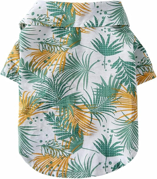 Tangpan Summer Pet Daisy Hawaiian Beach Plaid Print Shirts Clothes for Dog S05 White M
