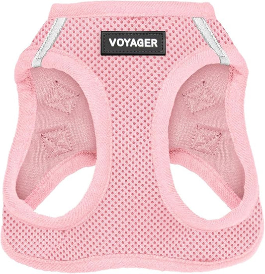 Best Pet Supplies Voyager Step-in Air Harness - All Weather Mesh, Reflective, No Pull Harness for Dogs, Cats - Secure with Hook & Loop Fastener, Buckle, Double D-Rings - Pink, S