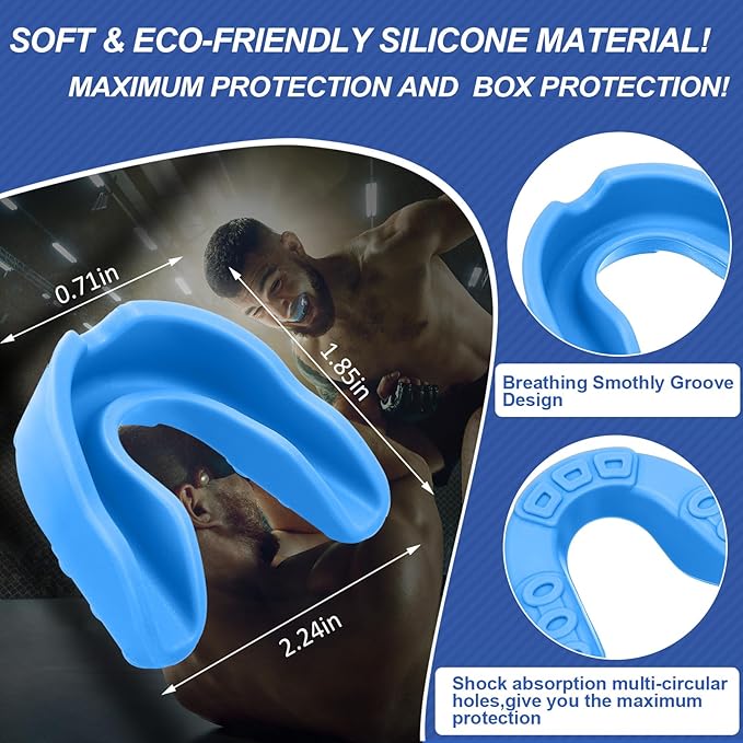 BBTO 6 Pcs Youth Kids Mouth Guard for Sports, Boys Girls Mouth Guard with Case, Mouthguard for Wrestling Boxing Basketball Hockey Football