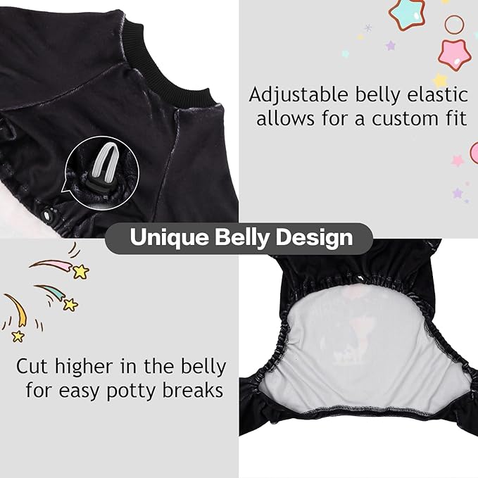 CuteBone Soft & Stretchy Dog Pajamas Charlie - Cozy Pet Jammies Breathable Jumpsuit for Small Dogs - All-Season Comfy Outfit Easy-On Pullover Design - Keeps Pets Warm & Comfortable P339L