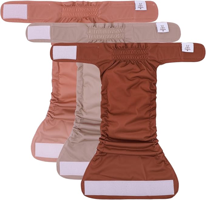 CuteBone Washable Dog Diapers Female No Tail Hole 3 Pack Reusable Doggie Period Training Pants for Docked-Tail Frenchie French Bulldog Boston Terrier Without Tail WWD22M