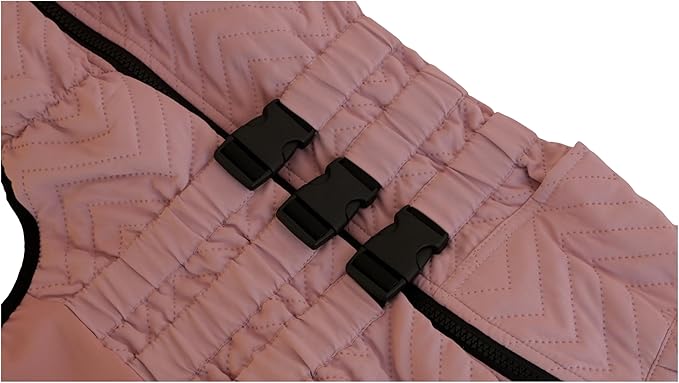 Warm Dog Coat Double Layers Dog Vest, 4 Legs Covered Windproof Waterproof Reflective Warm Dog Vest Outdoor Skating Dog Costume for Small Medium Large Dogs Lotus Pink XL