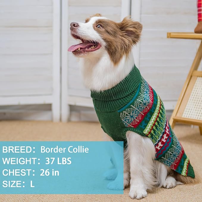 Mihachi Dog Sweater - Winter Coat Apparel Clothes with Colorful Stripes for Cold Weather
