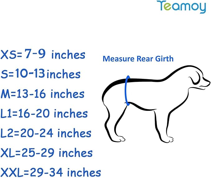 Teamoy Belly Bands for Male Dogs with Removable Pads, Reusable Washable Puppy Dog Diaper Wraps(Pack of 3), L1