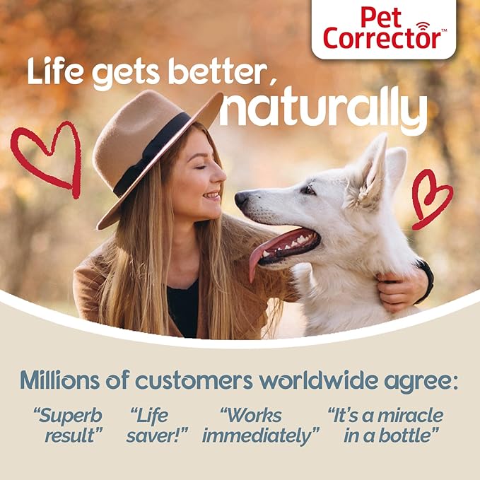 PET CORRECTOR Dog Trainer, 200ml. 4 Pack- Stops Barking, Jumping Up, Place Avoidance, Food Stealing, Dog Fights & Attacks. Help stop unwanted dog behaviour. Easy to use, safe, humane and effective.