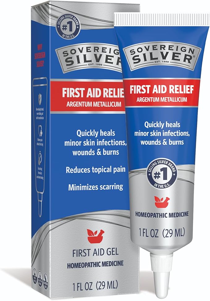 Sovereign Silver First Aid Gel - Argentum Metallicum Gel Wound Care Support, Topical Skin Care for Minor Skin Irritations with Convenient Pump - 1 fl oz (30 mL)