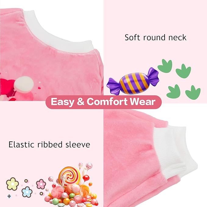 CuteBone Soft & Stretchy Dog Pajamas Lucy - Cozy Pet Jammies Breathable Jumpsuit for Small Dogs - All-Season Comfy Outfit Easy-On Pullover Design - Keeps Pets Warm & Comfortable P338L