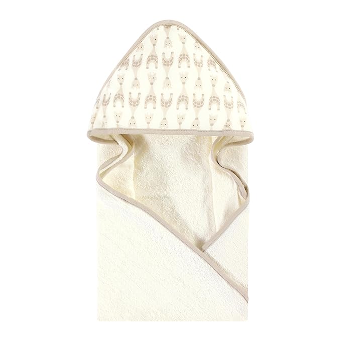 Hudson Baby Unisex Baby Cotton Animal Face Hooded Towel, Modern Giraffe, One Size
