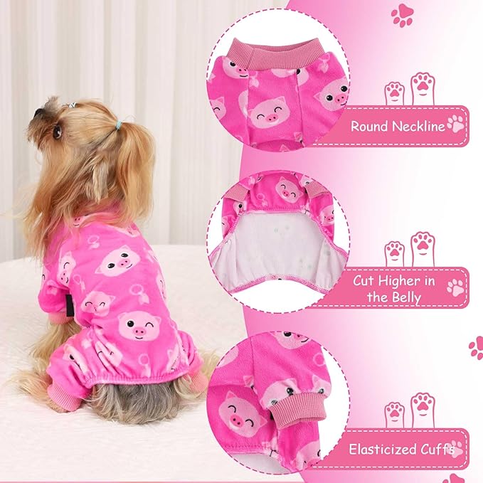 Kosiyi Dog Clothes for Small Dogs Girl Boy Puppy Pajamas, Stretch Fleece Winter Spring Doggie Outfit, Lightweight Velvet Pet Jumpsuit, Pjs, Onesies Dog Apparel