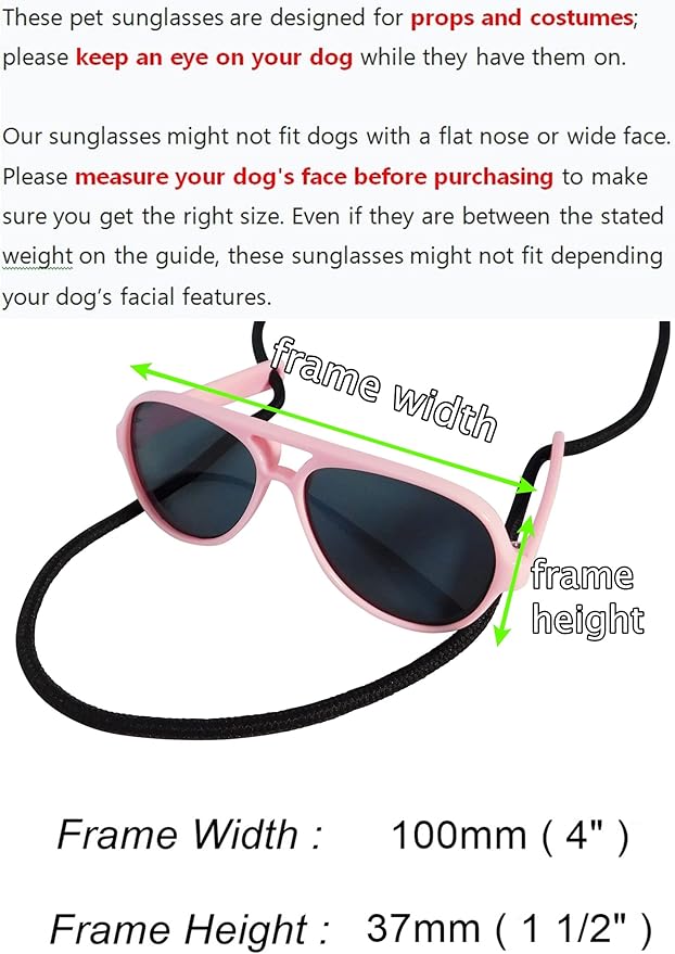 G029 Dog Cat Pet Aviator Pilot Sunglasses Glasses for Small Breeds up to 15lbs (2-Pack Black + Black-Clear Lens)
