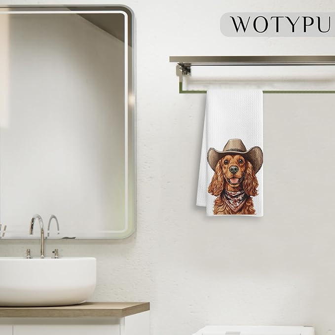Funny Cocker Spaniel Gifts Kitchen Towels, Cocker Spaniel Gifts for Women Dish Tea Towel for Kitchen Decor, Dog Gifts Hand Towels for Bathroom Decor, 16X24 Inch