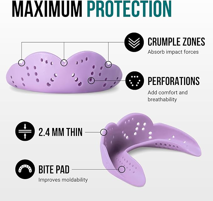 SISU Max Mouthguard - 50% Stronger, Maximum Protection for Rugby, MMA, Boxing, Lacrosse, Football, Hockey, High-Impact Sports - Adult Fit, Remoldable Up to 20 Times, Works for Braces