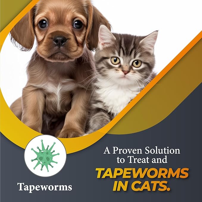 No More Tapeworms in Cats and Dogs- Dewormer for Cats and Dewormer for Dogs - Chicken Flavour 120 MLS with 3ml Dropper