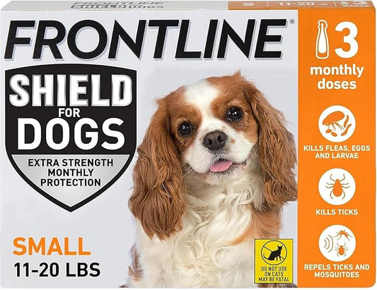 FRONTLINE Shield Flea & Tick Treatment for Small Dogs 11-20 lbs., Count of 3
