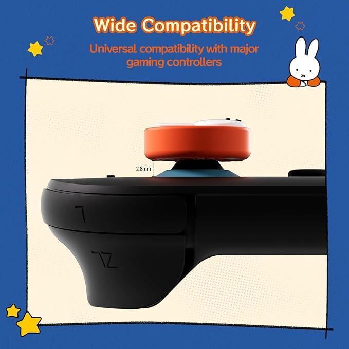 Thumb Grip Caps Compatible with Nintendo Switch 2, Silicone Joystick Grip Caps for Switch 2025, 4pcs, Colourful Bunny