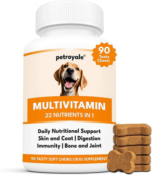 Multivitamin Chews for Dogs - Joint Support + Digestive Enzymes & Probiotics - Dog Multivitamins Chewable - Puppy & Senior Dog Vitamins - Daily Dog Multivitamin (90 Soft Chews)