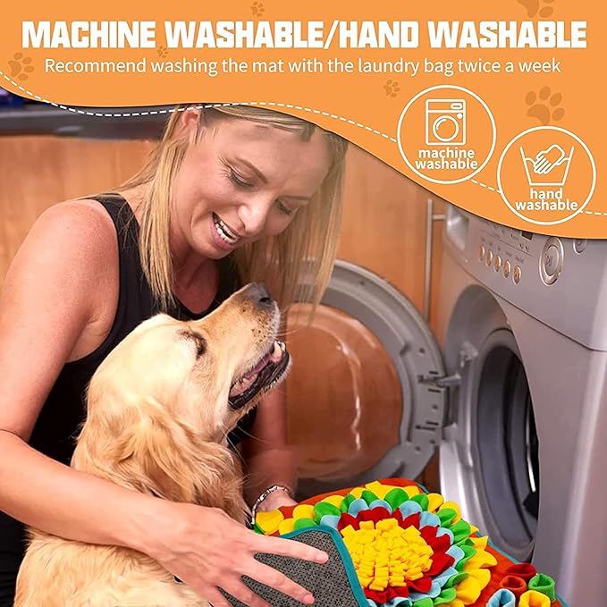 Snuffle Mat for Dogs Pet Treats Feeding for Small Medium Breed Dogs Non-Slip Interactive Dog Puzzle Toys Encourages Natural Foraging Skills