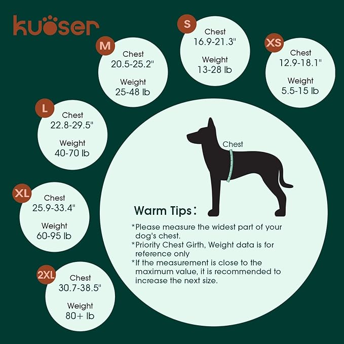 Kuoser Dog Life Jacket High Flotation, Reflective Dogs Life Vest for Swimming Boating, Adjustable Small Medium Large Dog lifejacket, Lightweight Dogs Life Preserver Rescue Handle Spring Summer Pool
