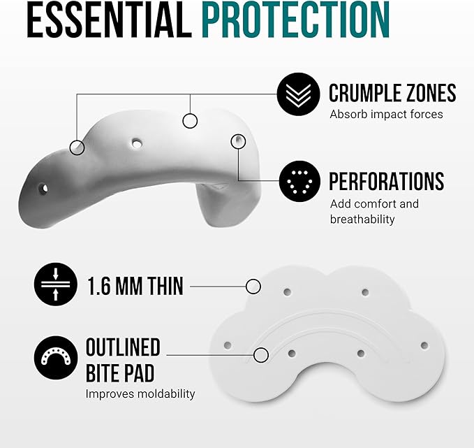 SISU Go Mouthguard, Snow White - Low-Profile Front Tooth Protection for Soccer, Basketball, Water Polo, Skateboarding, BMX, Action Sports - Remoldable Up to 20 Times - Thin, Breathable - Non Toxic