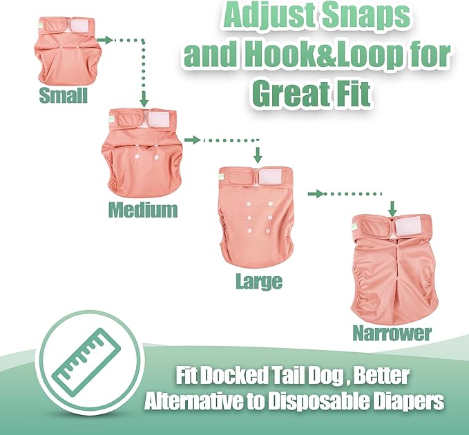 wegreeco Frenchie Dog Diapers Female No Tail Hole, Washable Pet French Puppy Bulldog Diapers Female for Period Heat, Reusable Doggy Doggie Dog Diapers （Small）