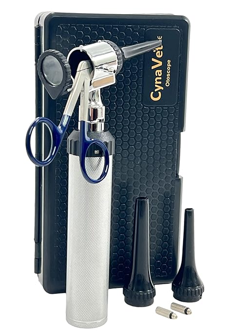 ArtLaB-Premium Veterinary Otoscope Set Kit Veterinary Diagnostic Set Instrument with Reusable Ear Speculas Set -Veterinary Diagnostic Otoscope Set and Hartman Speculum (Vet Slit Head with Forceps)