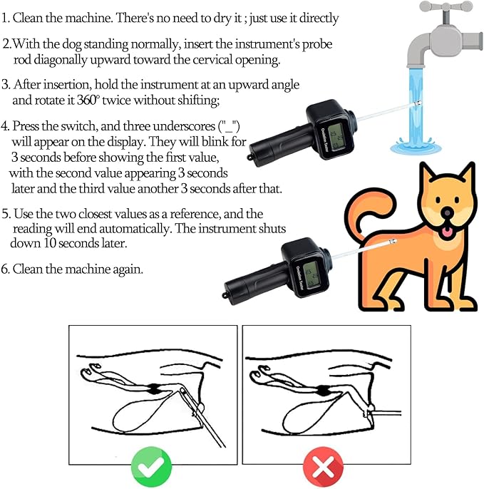Dog Ovulation Detector Pet Ovulation Tester Canine Breeder Estrus Tester Progesterone Test Machine Ovulation Data Test Breeder Mating Tool for Dog Cattle Horse Pig Cat